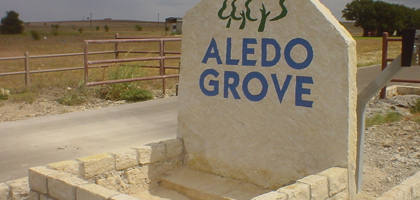 Aledo Grove sign painted and sandblasted by Diamond C Sandblasting & Painting