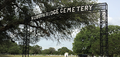 Nubbin Ridge Cemetery signage painted by Diamond C Sandblasting & Painting
