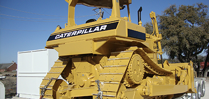 Caterpillar construction vehicle painted by Diamond C Sandblasting & Painting