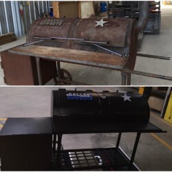 Grill before and after painting and sandblasting by Diamond C Sandblasting & Painting