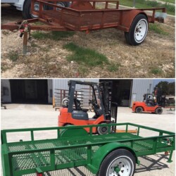 Trailer before and after painting by Diamond C Sandblasting & Painting