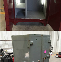 Commercial safe re-painted by Diamond C Sandblasting & Painting